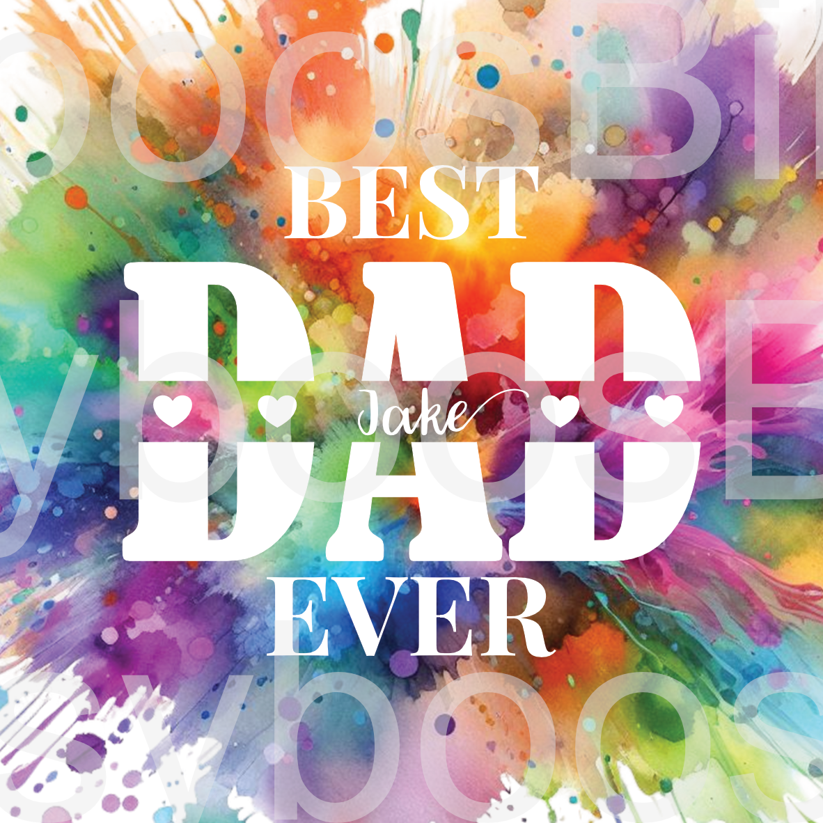 Personalised Best Dad Ever Design PNG