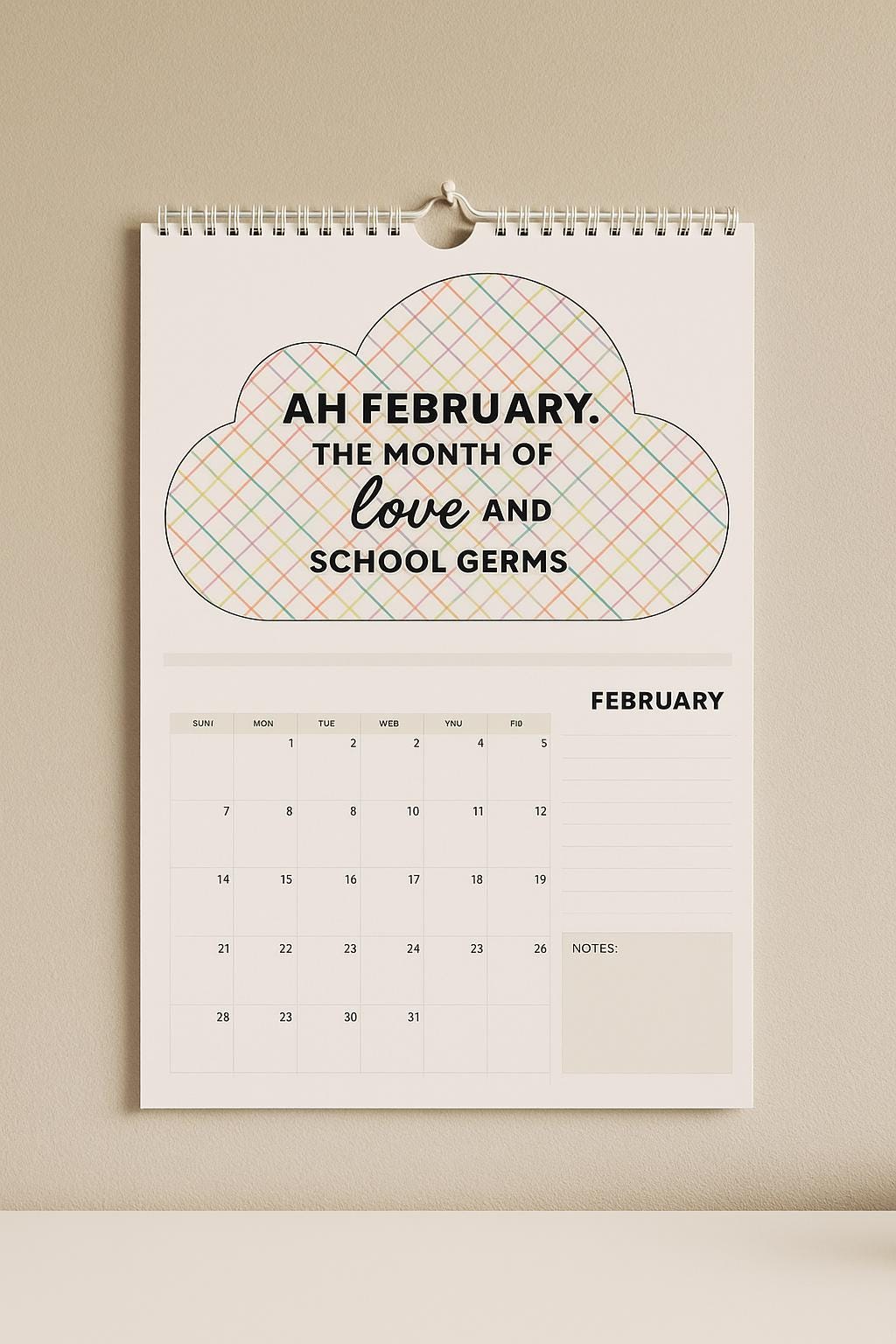 Another Year of Parenting Chaos 2026 Wall Calendar