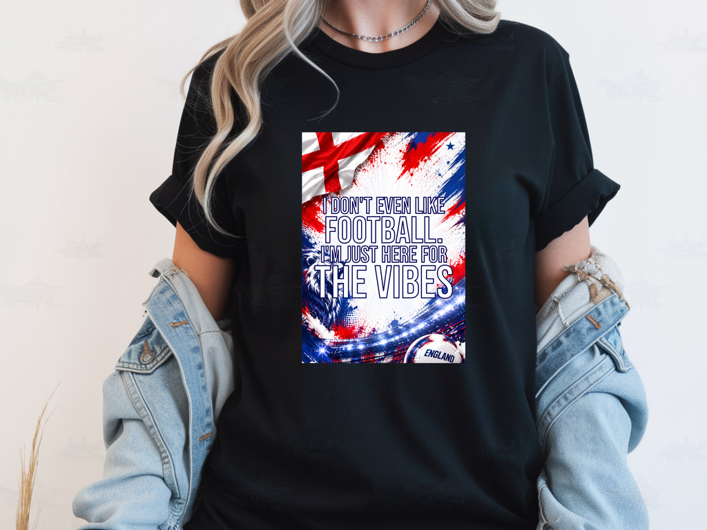 Just Here For The Vibes World Cup 2026 Funny England Football T Shirt
