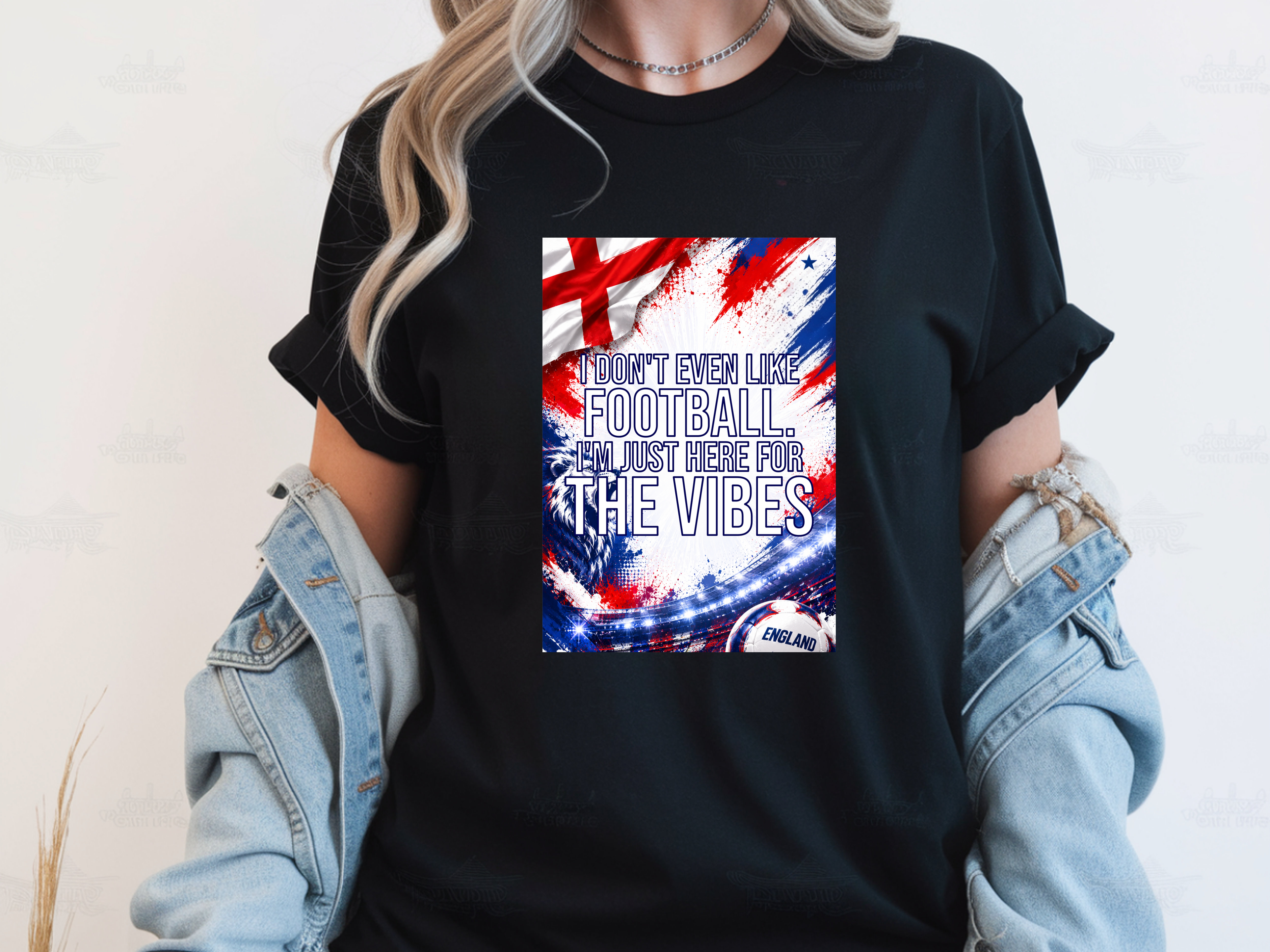Just Here For The Vibes World Cup 2026 Funny England Football T Shirt