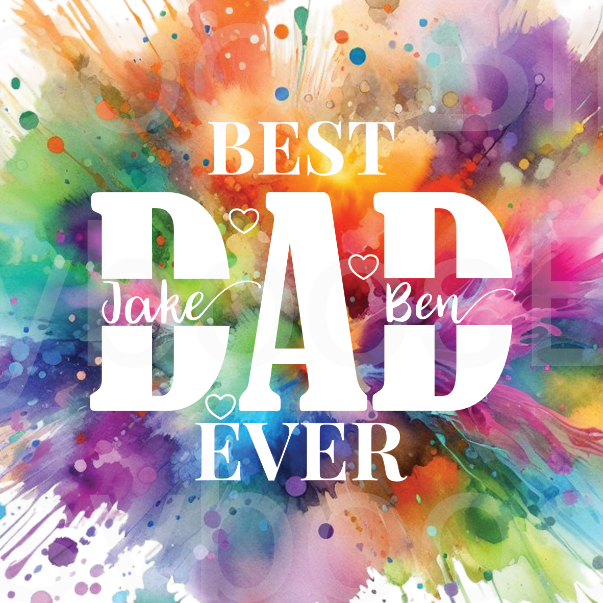 Personalised Best Dad Ever Design PNG