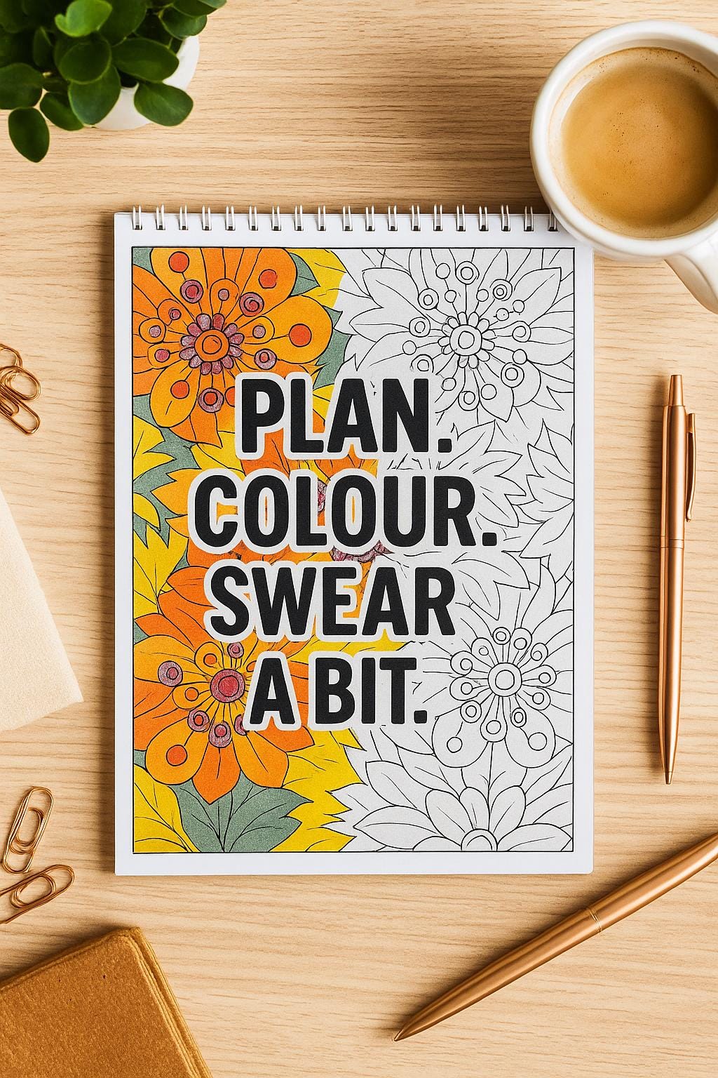 2026 Adult Swear Word Colouring Wall Calendar