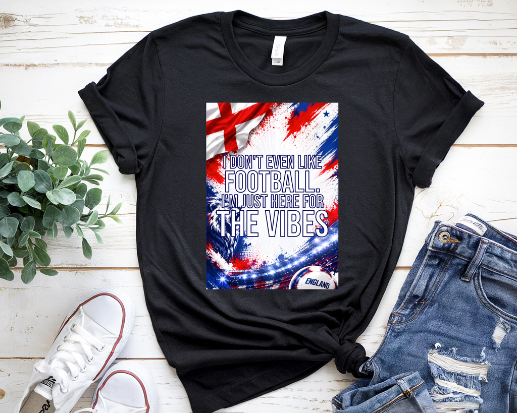 Just Here For The Vibes World Cup 2026 Funny England Football T Shirt