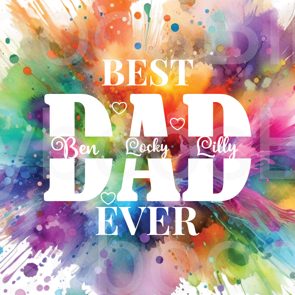 Personalised Best Dad Ever Design PNG