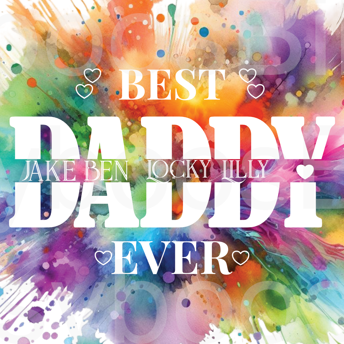 Personalised Best Dad Ever Design PNG