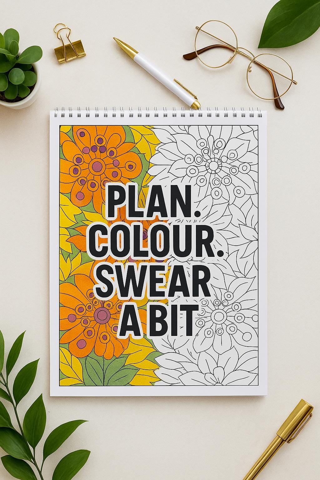 2026 Adult Swear Word Colouring Wall Calendar