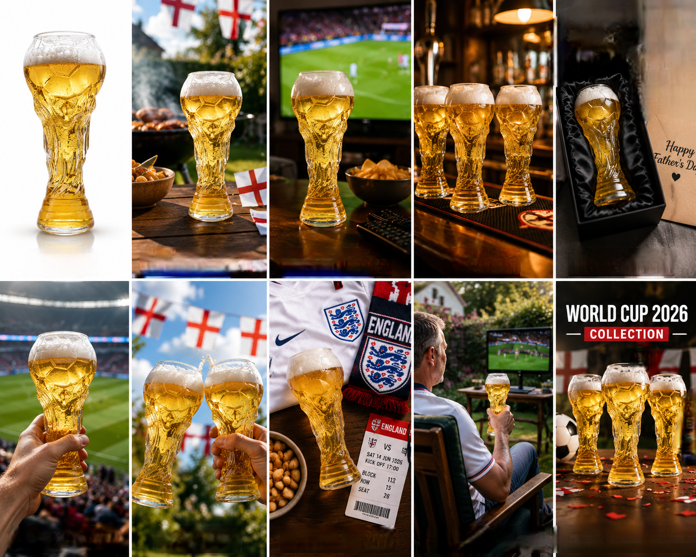 World Cup Trophy Pint Glass – Football Fan Beer Glass – World Cup 2026 Gift - 450ml
